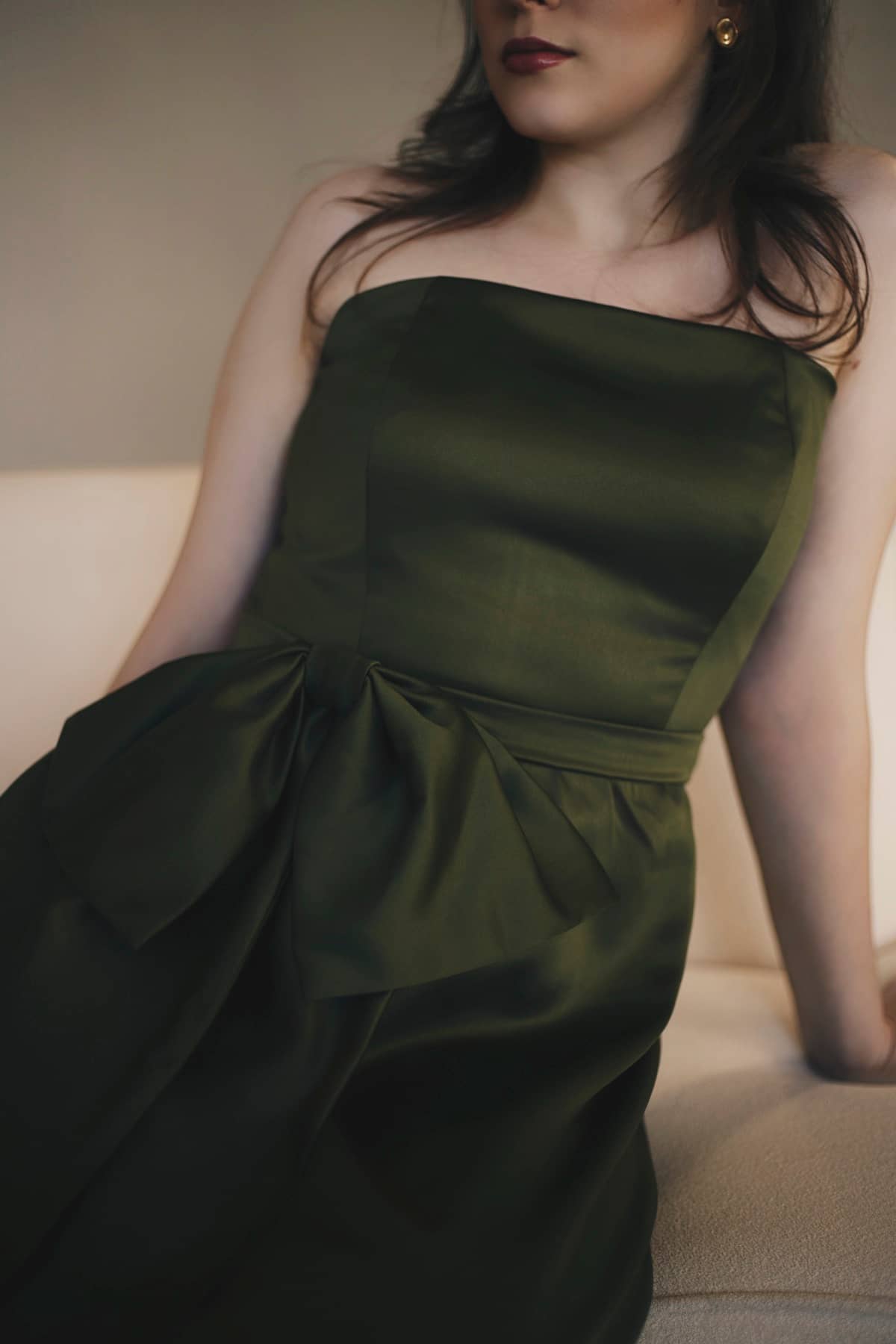 Detalhe verde oliva com laço